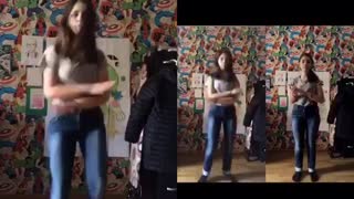 Girl makes a dance chain on tiktok