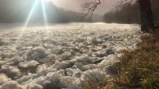 Flowing Ice Water River