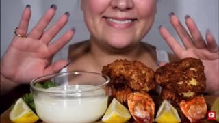 Asmr eating fried lobster