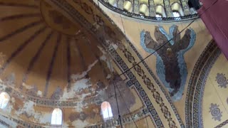 Haga Sophia beautiful view inside, mosque in Istanbul Turkey