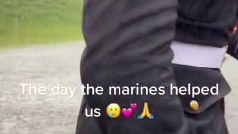 "The Most American Thing Ever" - Marines Walk Through Flood to Help Stranded Driver