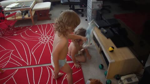 Two Years Old Twins Practice Counting in two languages