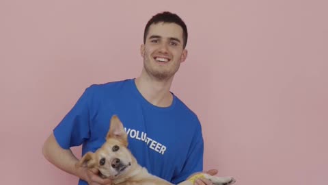 A-male volunteer for animal rescue movement