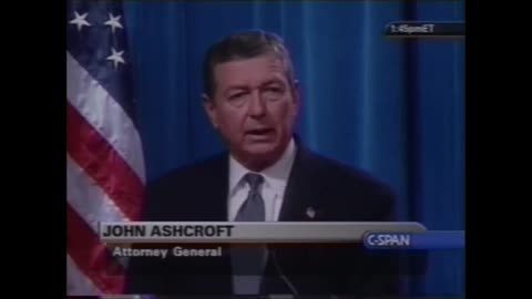 John Ashcroft Media Announcement Regarding the 9/11 Attacks (10-8-2001)