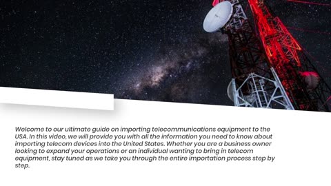 How to Import Telecommunications Equipment to the USA