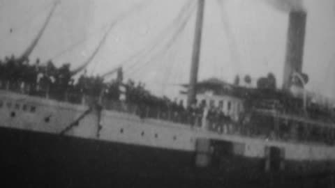 Steamship "Queen" Leaving Dock (1897 Original Black & White Film)