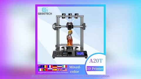 ✨ FDM 3D Printer Geeetech Upgrated Version A20T 3D Printer with Triple Color Mixing, Newest GT2560