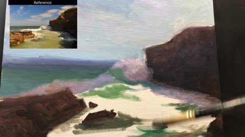 Painting waves in oils