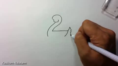 How to turn numbers 1-5 into cartoon birds - Art for Children