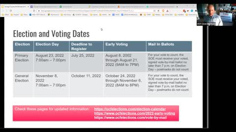 Orange County Poll Worker & Poll Watcher Information Session 2022