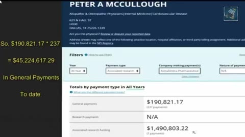 Why was Peter McCullough paid 1.5 million by big pharma vaccine producer AstraZeneca?