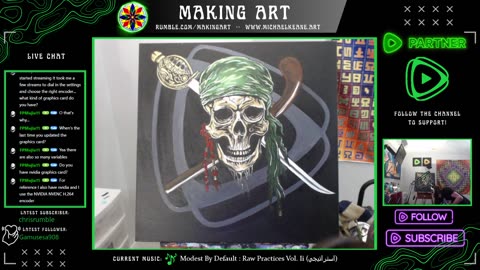 Live Painting - Making Art 2-16-24 - Rumble Themed Painting