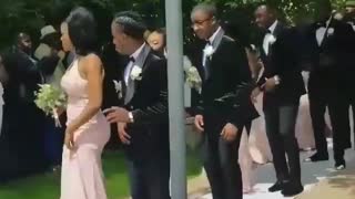 Wedding party delivers synchronized entrance dance