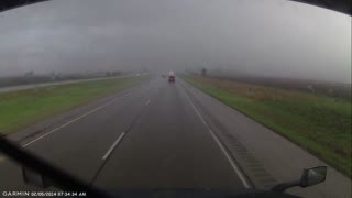 Semi-Truck Blown Over By Wind