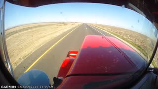 Swerving Cars Clip Semi along Highway