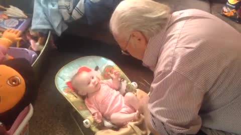 Baby Copies Grandpa's Moves Like A Pro