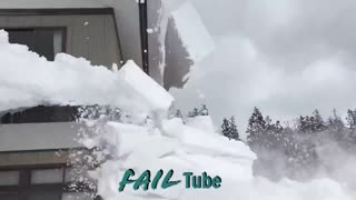 Awesome Roof Snow Removal Tools ! Amazing Snow Sliding Off The Roof