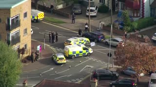 Aerials of scene where British lawmaker killed