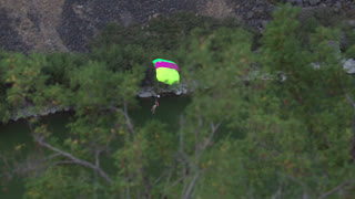 BASE Jumping from Perrine Bridge in Twin Falls, Idaho.