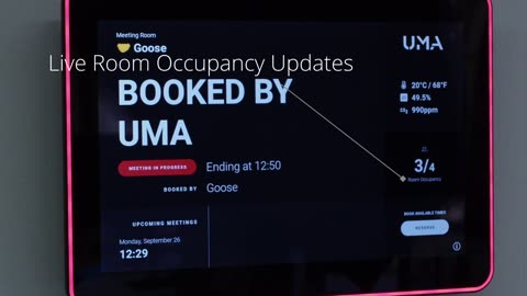 UMA Vision - Room Booking & Live Occupancy Data