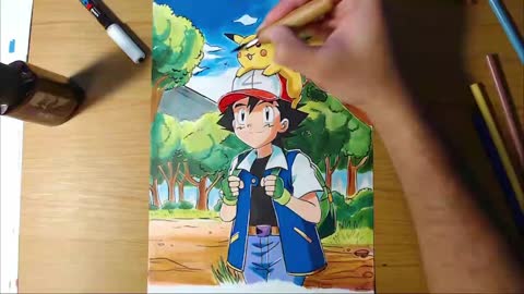 Pokemon Speed Drawing - Desenhar Anime Facil