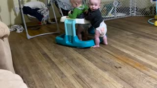Twins playing. Hilarious twin boys