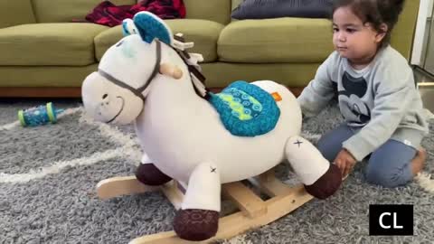 My Toddlers Love B. Toys Wooden Plush Ride On Rocking Horse