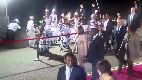 US Vice President Kamala Harris touches down in Tanzania
