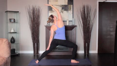 Yoga POSES Reverse-warrior-pose | Home Yoga Workout | Female yoga model | Rumble video