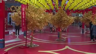 In 2022, a local mall in Henan decorates for Chinese New Year