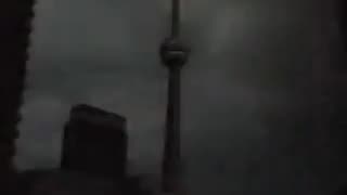 Lightning strikes Toronto's CN Tower