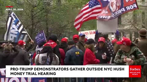 Pro-Trump Demonstrators Gather Outside NYC Hush Money Trial Hearing