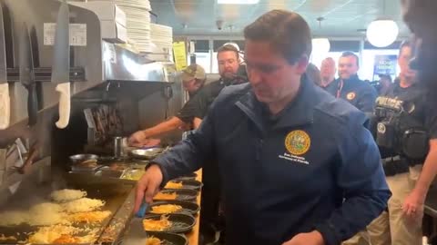 Ron DeSantis Gives Breakfast To First Responders