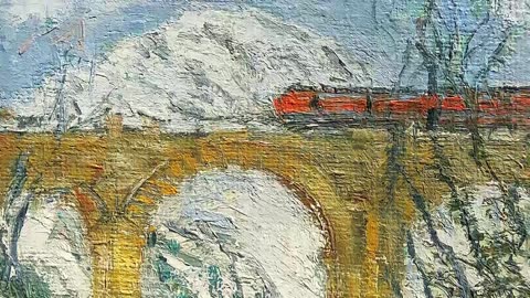 Art of Animesh Roy: Veresk Bridge, Iran & other paintings