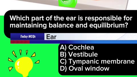 ANSWER Question: Medical MCQs Part of ear 1 • #mcqs #medical #ear #health #3Dmedico #nurse ##health
