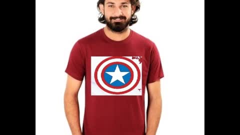 Captain America Printed Black T Shirt