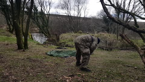 Breaking down the tent. Dartmoor 26th March 2023
