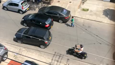 Driver's Attempt At Parallel Parking Does Not Go As Planned