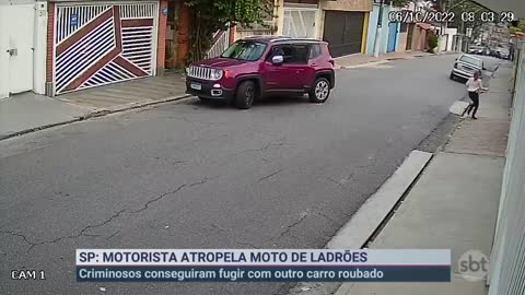 Motorista atropela criminosos que pilotavam moto no ABC Paulista | Primeiro Impacto (07/10/22)