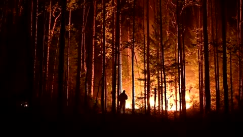 Volunteers battle wild fires raging in Urals