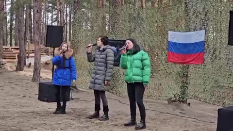 Yulia Chicherina performing a concert for military personnel
