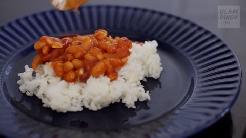 Upgrade BACON HOTDOG BAKED BEANS from the can | Quick and easy to cook delicious rice toppings