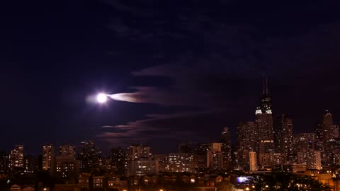 Chicago Supermoon Lunar Eclipse Time Lapse