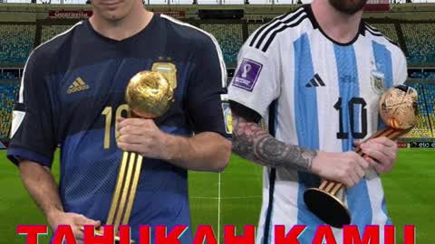 MESSI HUMAN WITH 2 GOLD BALLS FIRST WORLD CUP