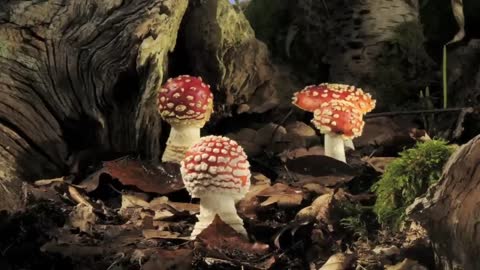 Fly agaric growing and dying time lapse