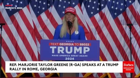 Marjorie Taylor Greene Says Biden Belongs In 'Retirement Home' At Trump Georgia Rally