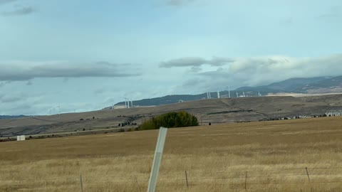 Wind turbines and agriculture in the Yakima Valley of Washington State