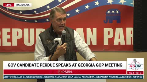 Replay: GA Gubernatorial Candidate David Perdue Speech at GOP in Dalton, GA 12/14/21