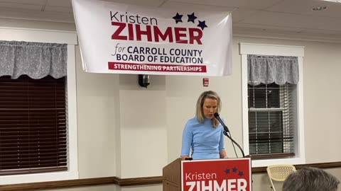 Carroll County Board of Education candidate Kristen Zihmer speech at a campaign event on Feb 22nd