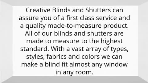 Creative Blinds and Shutters